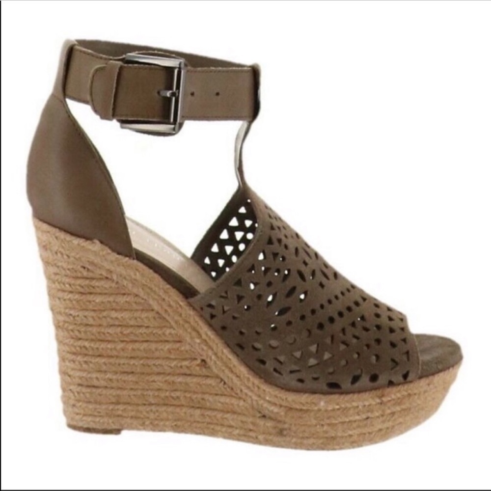 Marc Fisher Perforated Suede Hasina Wedges